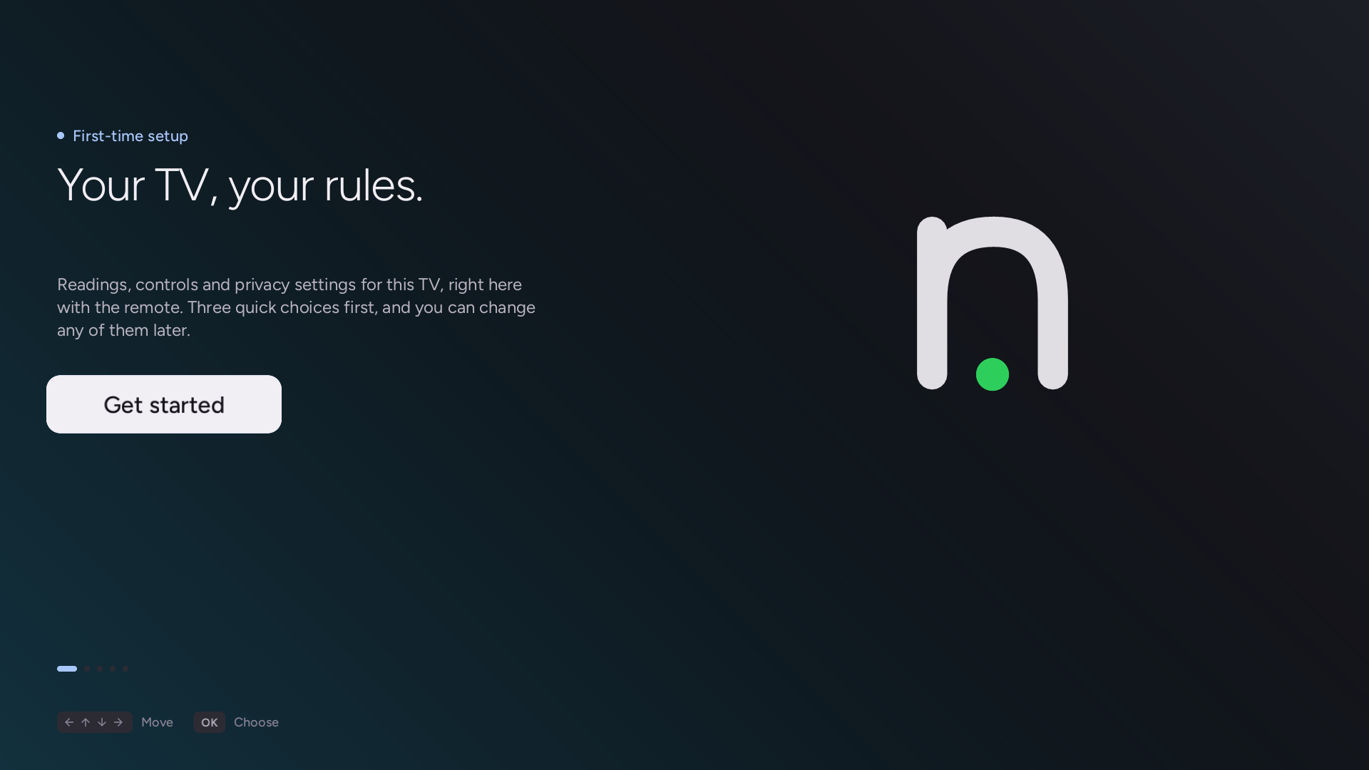 Welcome screen of the Native Tv TV app setup wizard